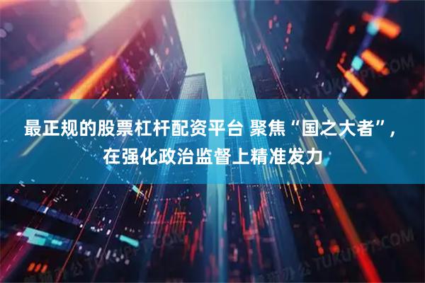 最正规的股票杠杆配资平台 聚焦“国之大者”, 在强化政治监督上精准发力